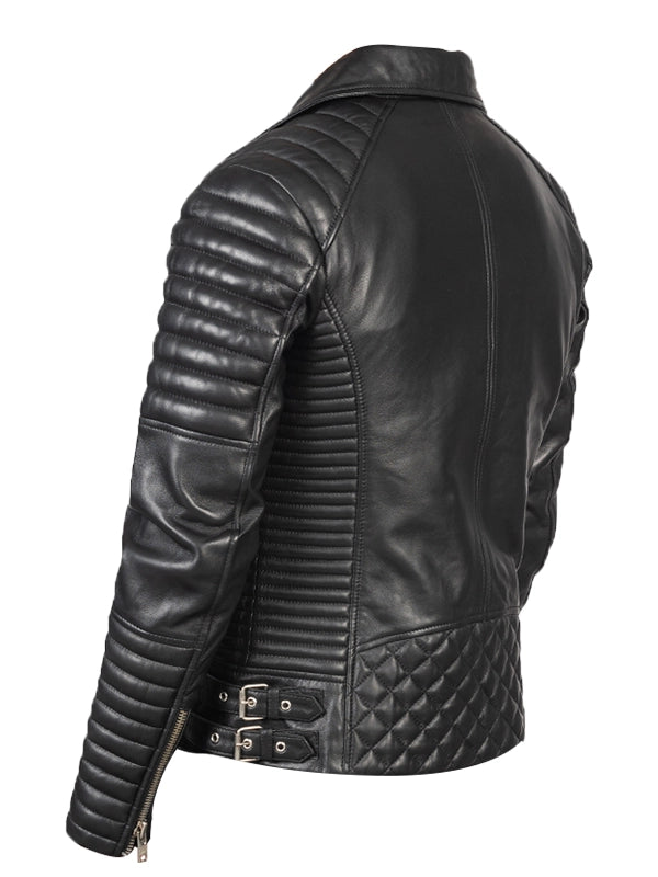 Motorcycle Black Leather Biker Jacket