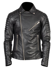 Motorcycle Black Leather Biker Jacket