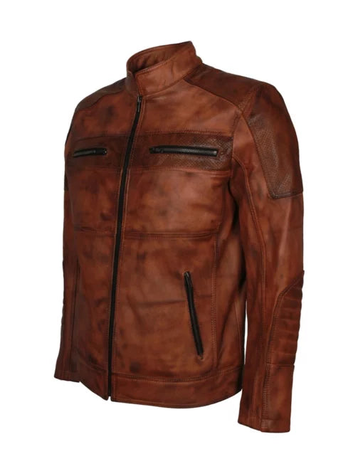 Cafe Racer Brown Motorcycle Jacket