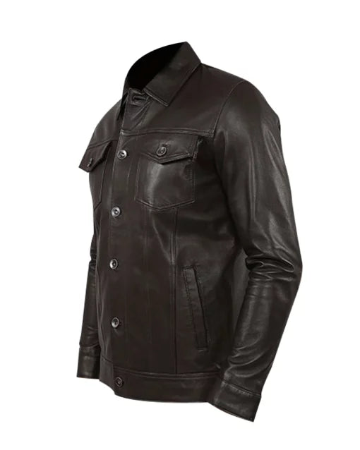 Genuine Leather Black Jacket For Men