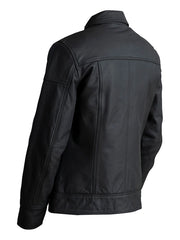 Matte Black Leather Biker Jacket