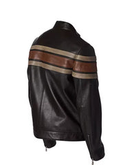 Dale Retro Striped Leather Jacket