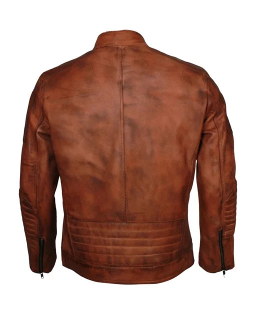 Cafe Racer Brown Motorcycle Jacket