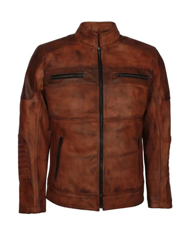 Cafe Racer Brown Motorcycle Jacket