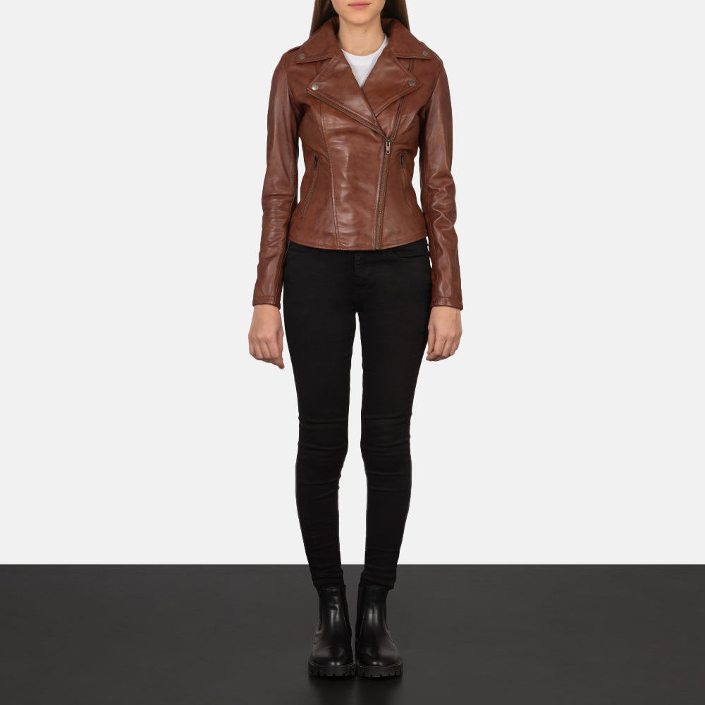 Flashback Brown Leather Biker Jacket