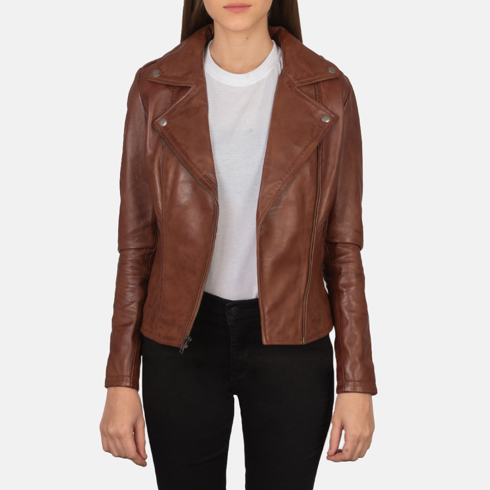 Flashback Brown Leather Biker Jacket