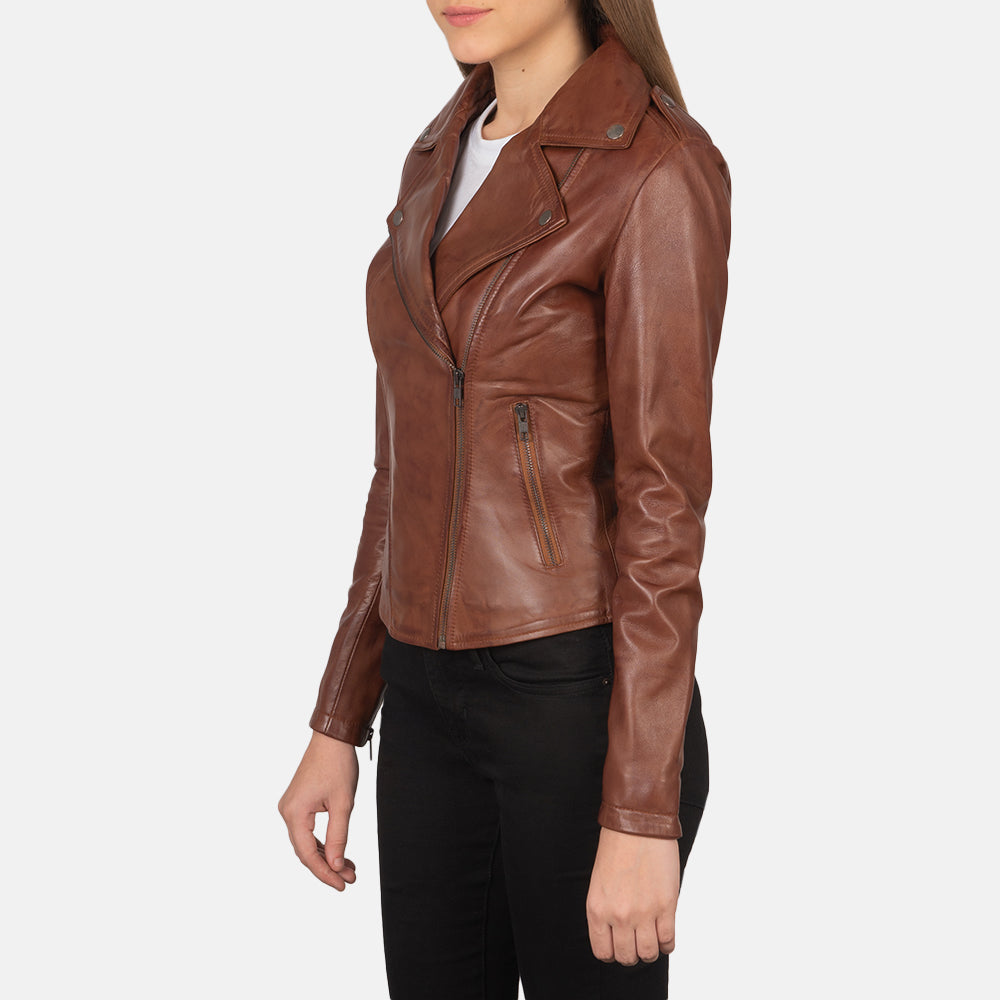 Flashback Brown Leather Biker Jacket