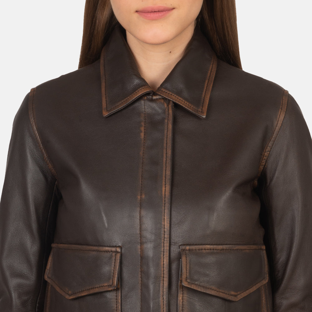 Westa A-2 Brown Leather Bomber Jacket