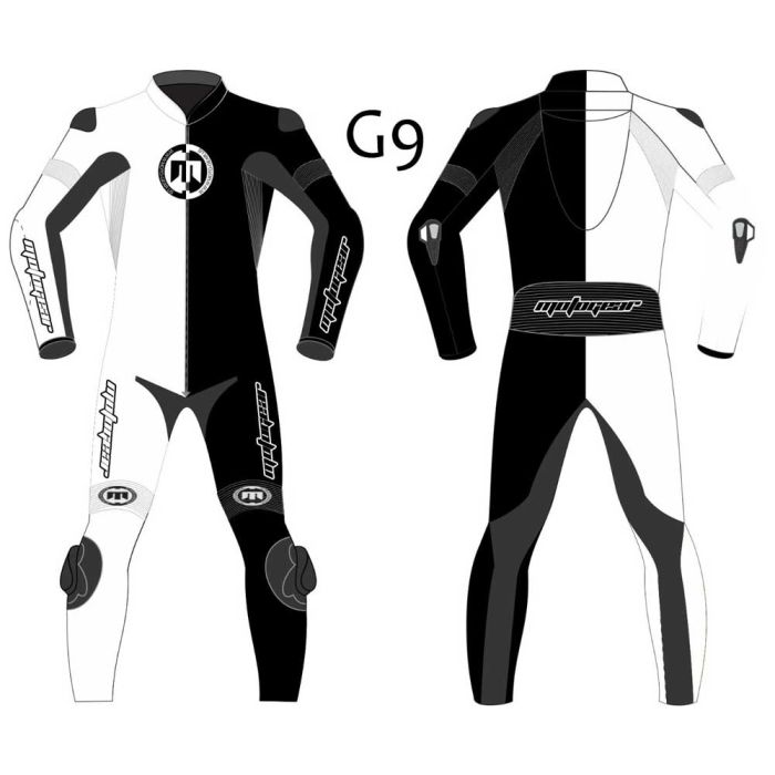 Black & White Motorcycle Riding Race Suit (G9)